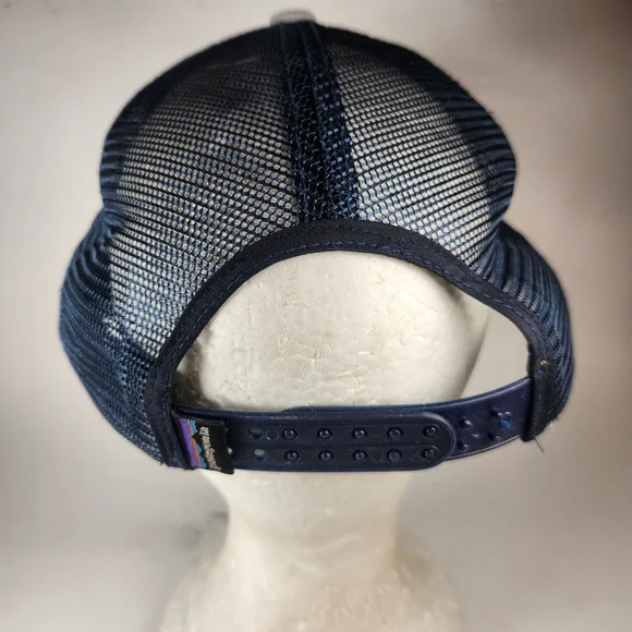 PATAGONIA Cap Hat Black Snap Back Patch Trucker Mesh Mountain Outdoors - Picture 6 of 10